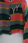 YANYAN KNITS 24 Autumn and Winter Alpaca Striped Cardigan YYK-YYW24-1351-PINSE Colorblocking